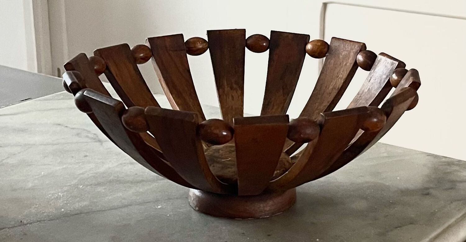 Teak fruit basket 1960