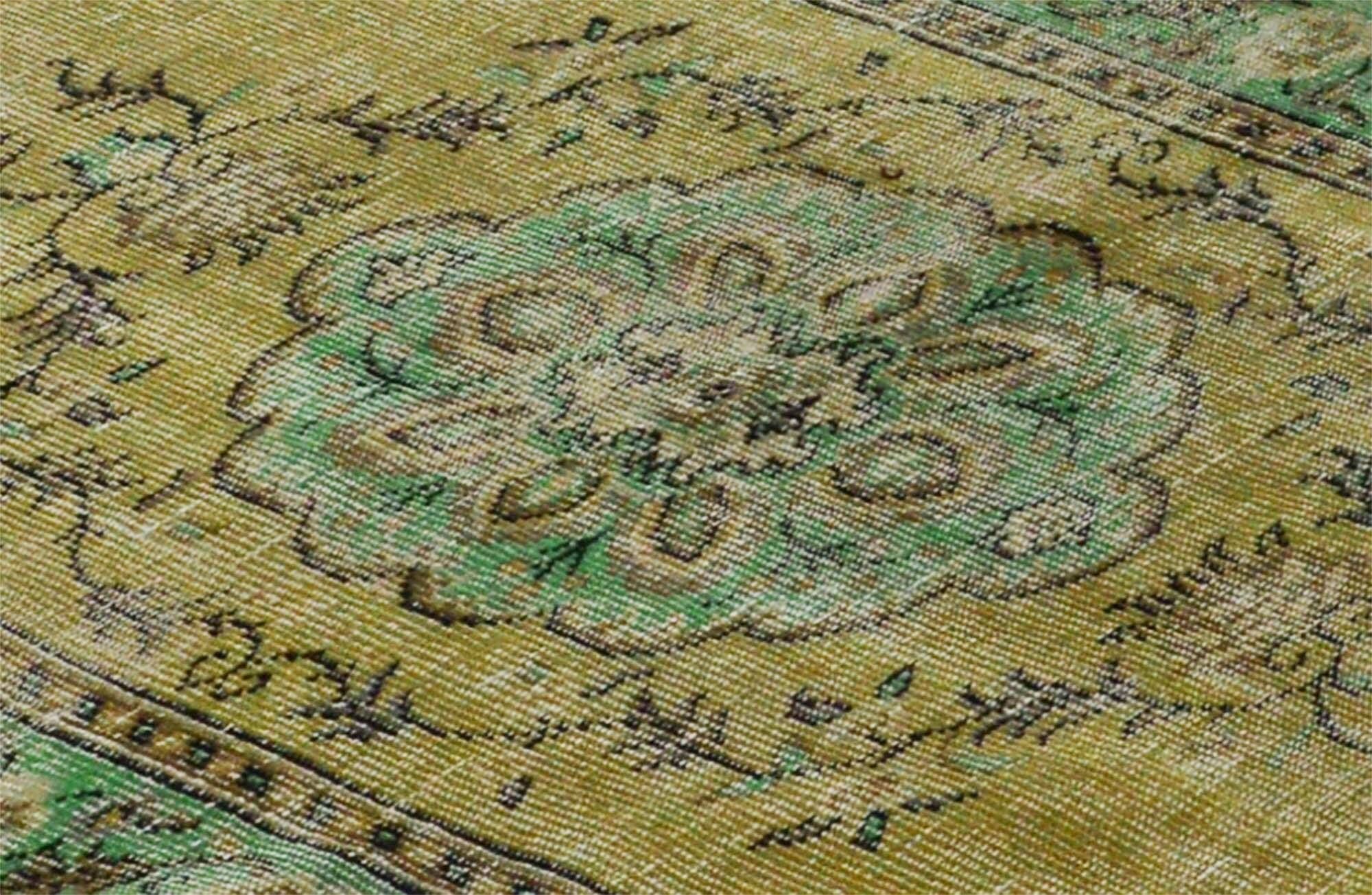 Tapis kilim vintage turc – vert pastel et beige 213x130 cm