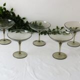 Set de 5 coupes en verre fumé