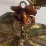 Wrought iron table lamp and gold leaf. France, 1950