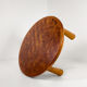 Round parquet coffee table with conical legs, spain