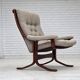 1970s, Norwegian design armchair, blend wool fabric, bent wood.