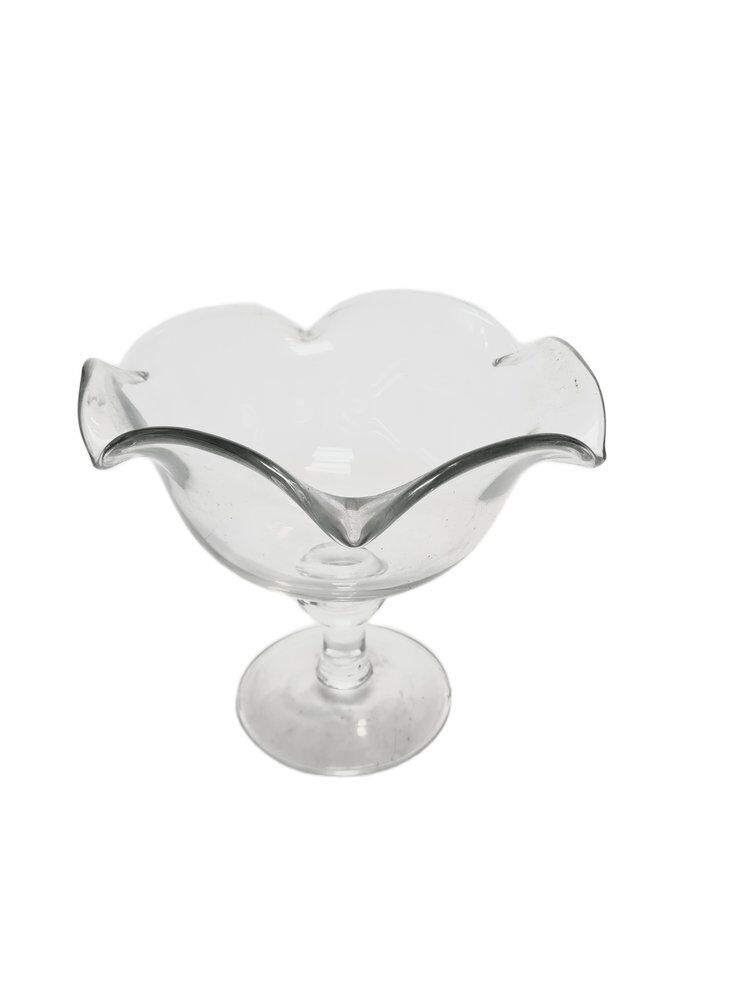 Postmodern transparent bowl on stand, Poland, 1970s