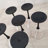 6 cocktail glasses / black stem martini glasses