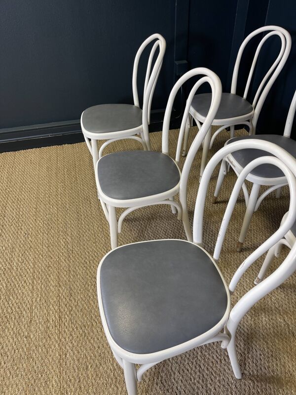 Lot de 6 chaises bistrot bois courbé type Thonet