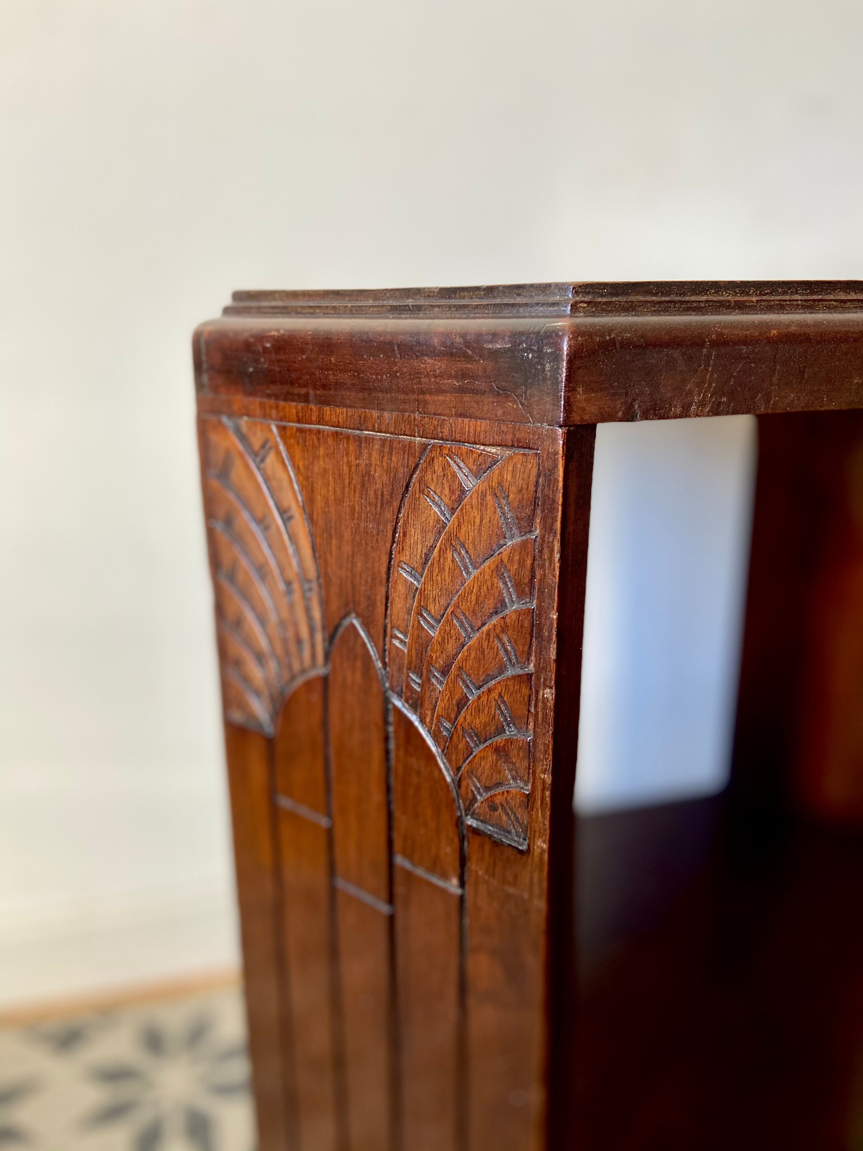 Art deco mahogany side table