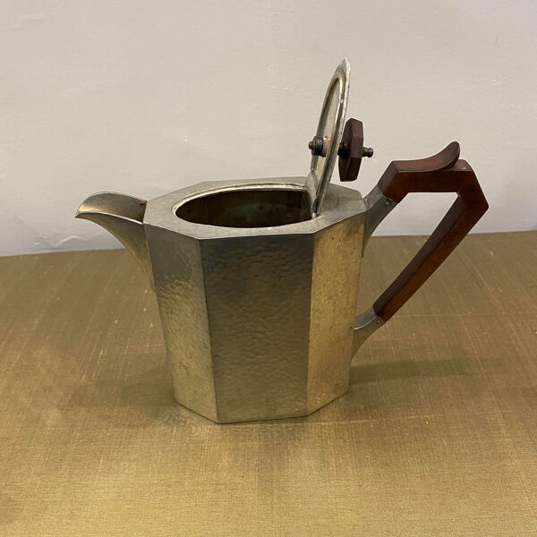 Set thé et café Art déco en cuivre argenté artisans étain