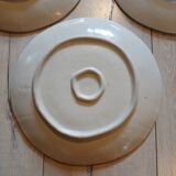 7 old stoneware flat plates