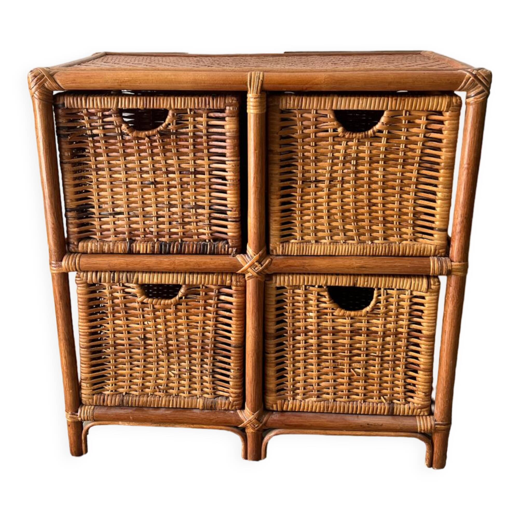 Rattan chest of drawers lockers