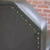 Art Deco club armchair in skai and wood