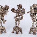 Set of three musician cherubs in cast lead - period: 20th century