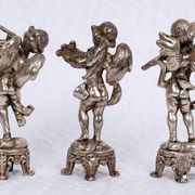 Set of three musician cherubs in cast lead - period: 20th century