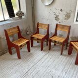 4 vintage Plywood chairs 80s