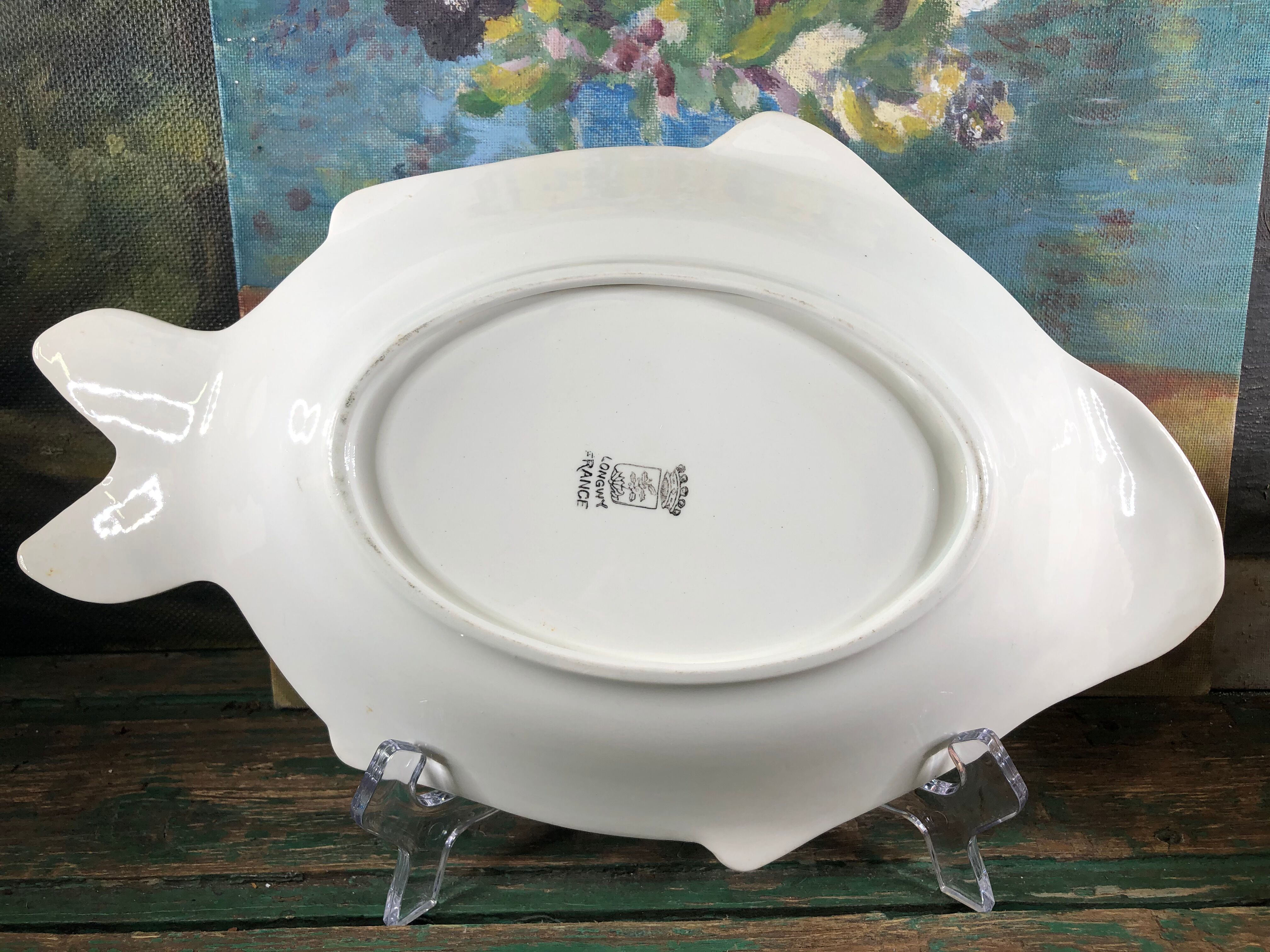 Fish-shaped dish Longwy 33cm