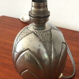 Art Deco pewter lamp by René Delavan