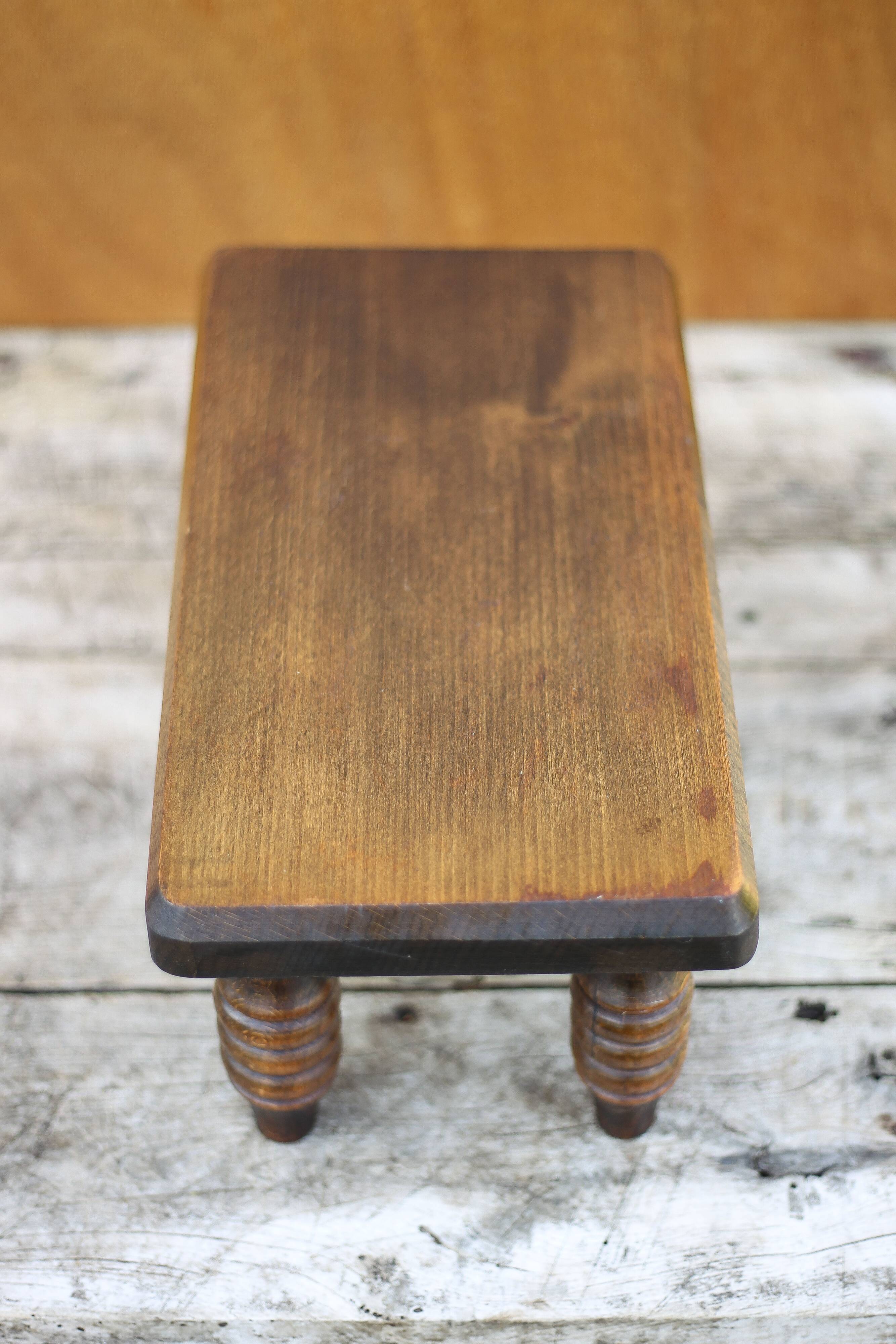 Wooden stool, small stool, plant holder, interior decoration, wood stool Measurement: height 16