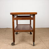 Rolling table, service, Danish expandable and double-level, teak 1960.