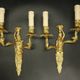 Pair of large caryatid wall sconces in Louis XV style from the 19th century - gilded bronze.