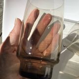 10 70's brown smoked water glasses