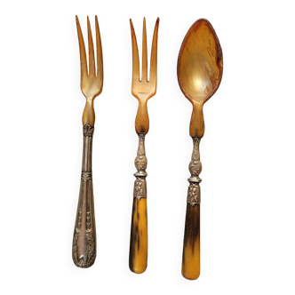 Old silver-plated serving cutlery