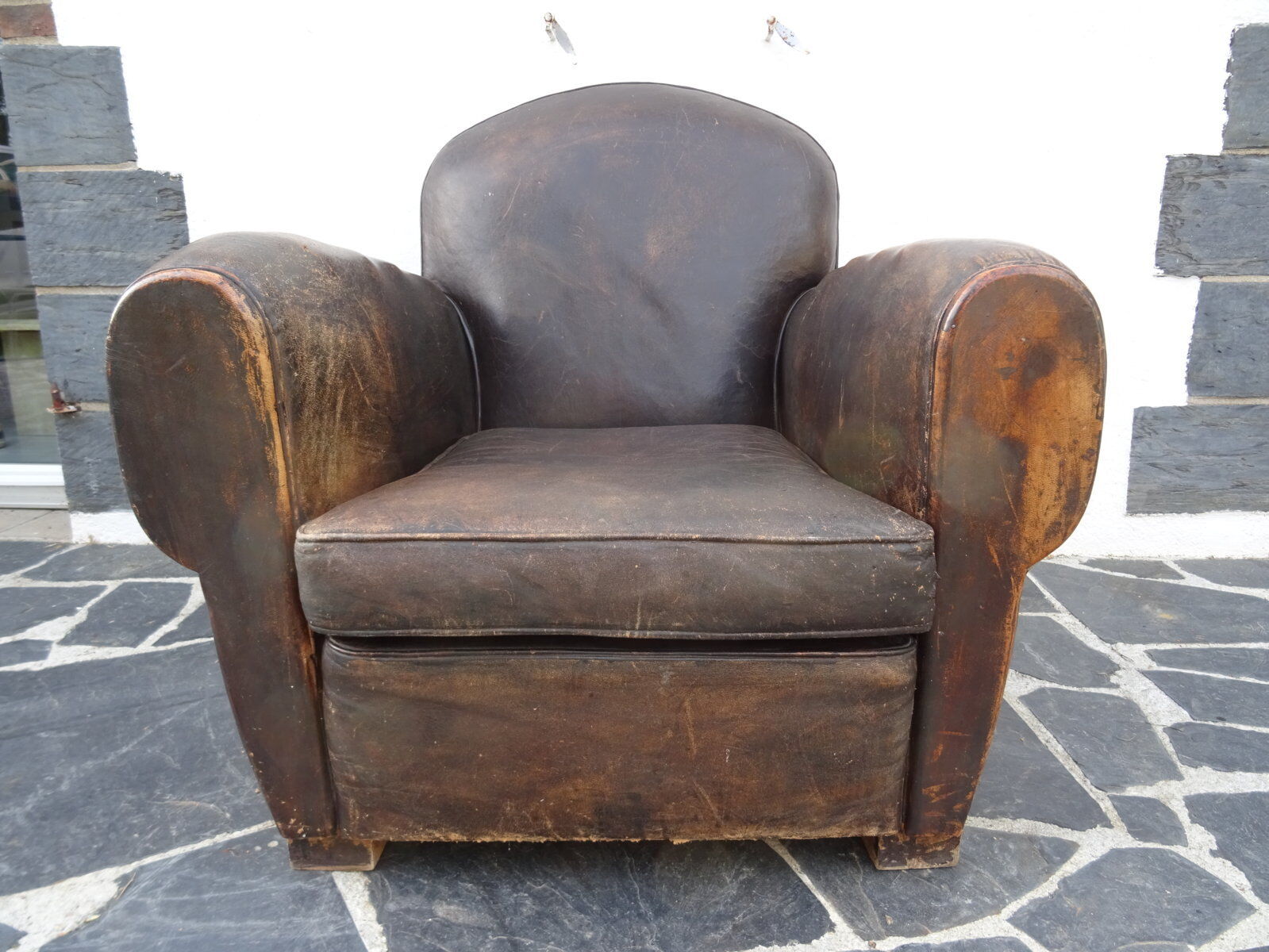 30s leather club armchair