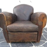 30s leather club armchair