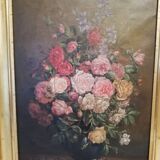 Oil on canvas bouquet of roses