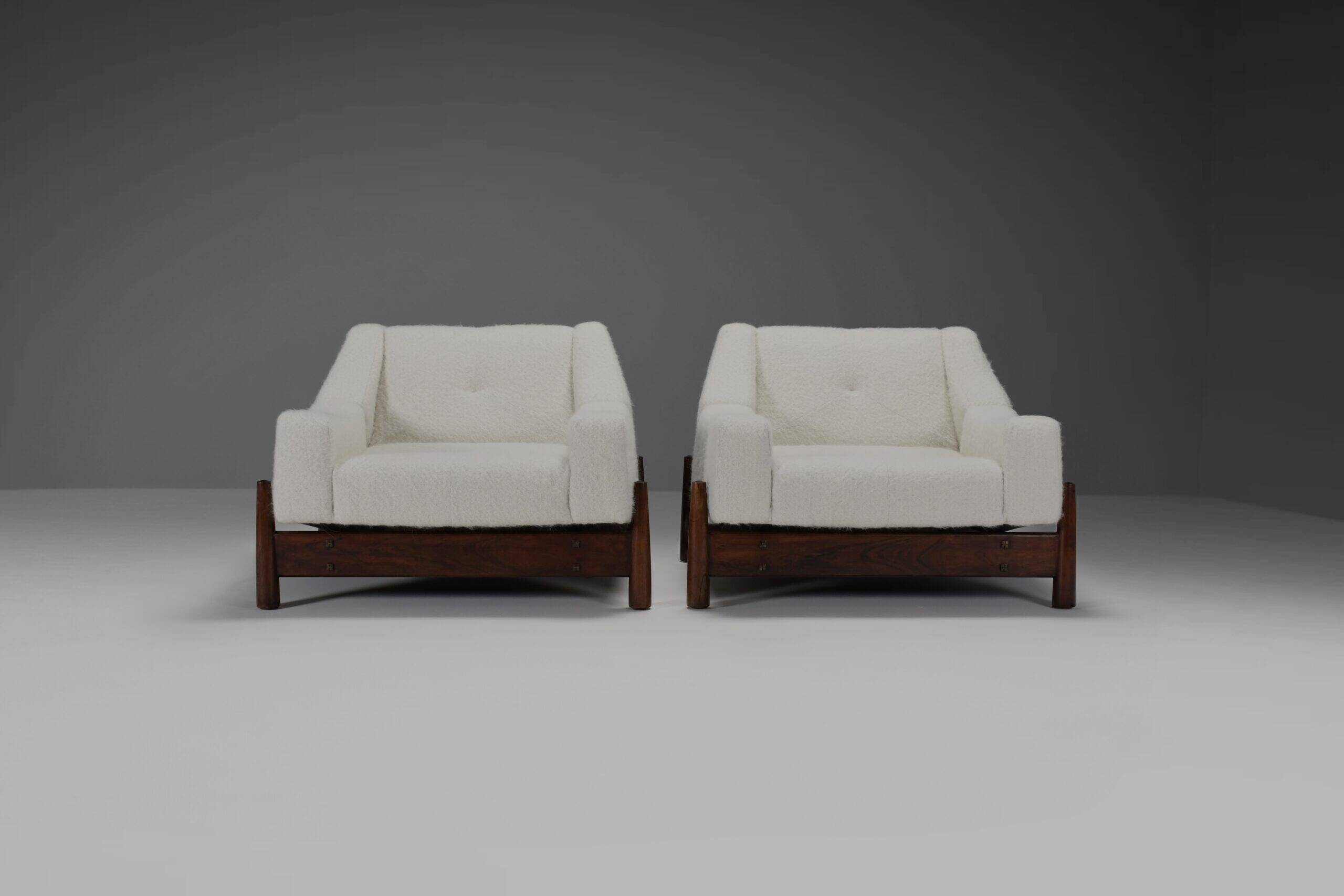 Pair of rosewood lounge chairs by Móveis Cimo, Brazil 1950s