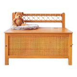 Rattan toy box bench