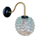 Swan neck vintage globe wall light in moulded glass