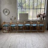 Set of 6 oak chairs with armrests Ate Van Apeldoorn