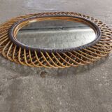 Very large rattan mirror