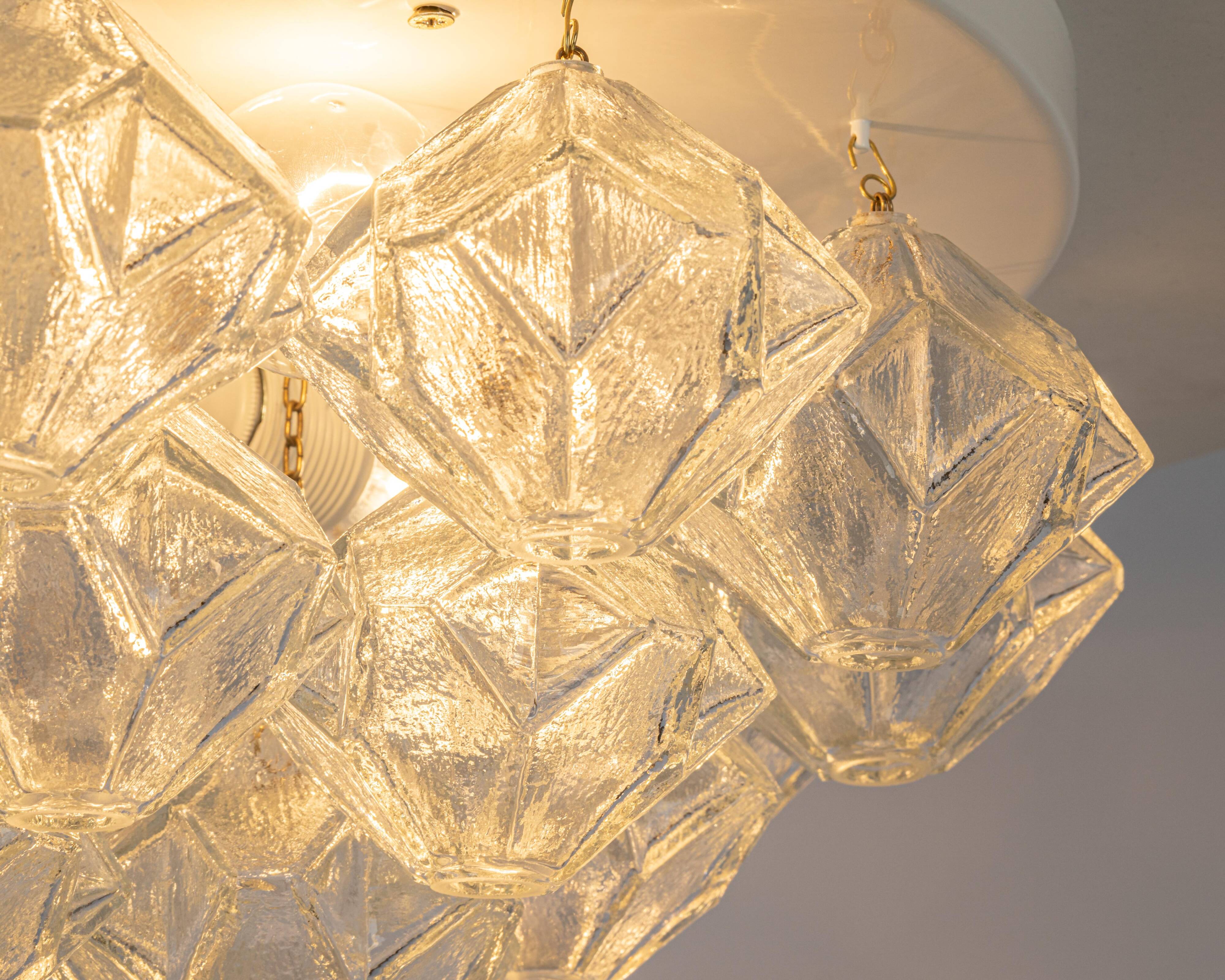 Plafonnier en verre pagode par Kalmar, Autriche, années 1960