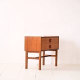 Vintage 1960s nightstand with two drawers