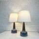 Pair of large blue table lamps Søholm Einar Johansen Denmark 1960s
