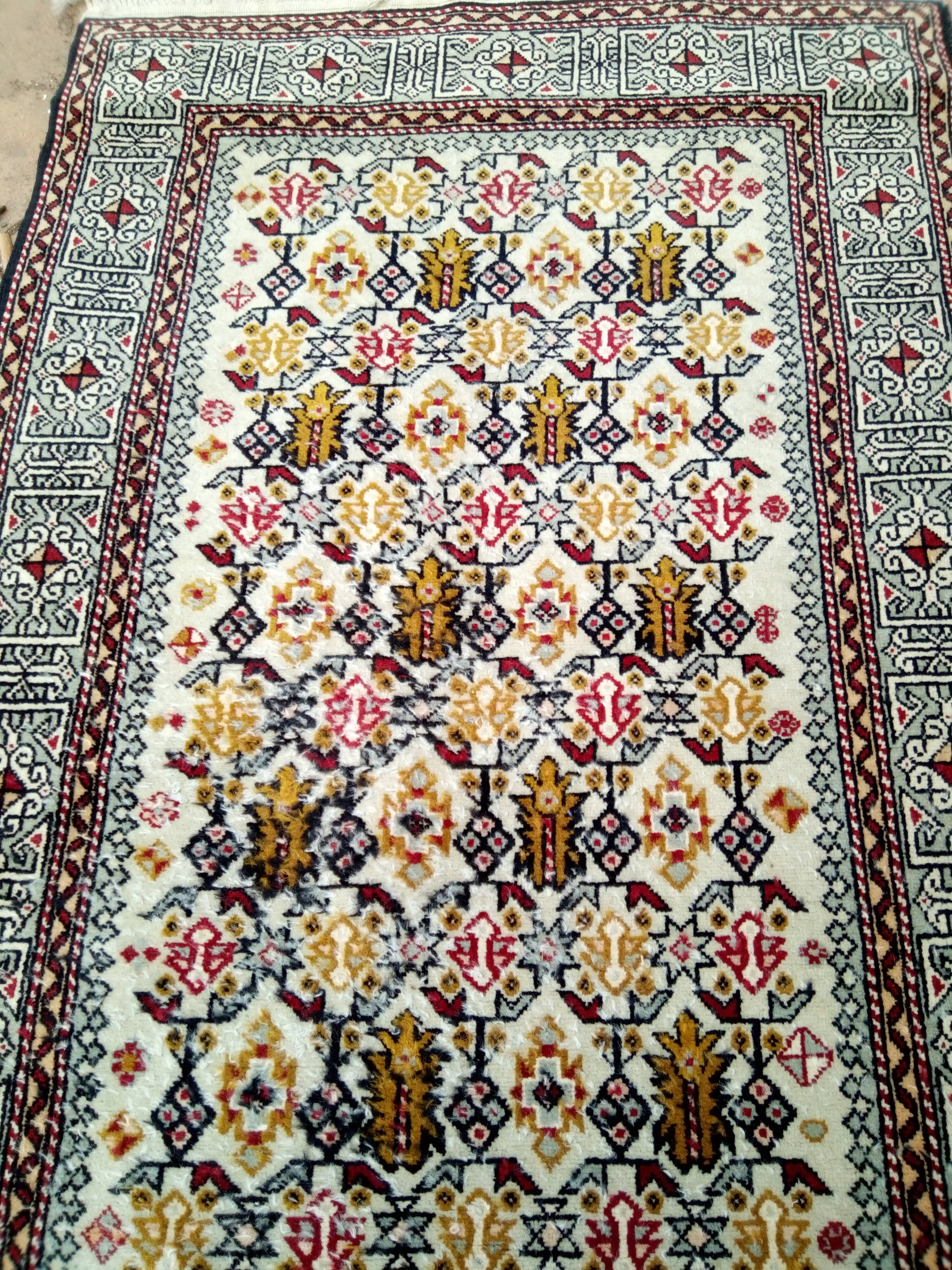 Ancient oriental carpet handmade 135 x 81cm