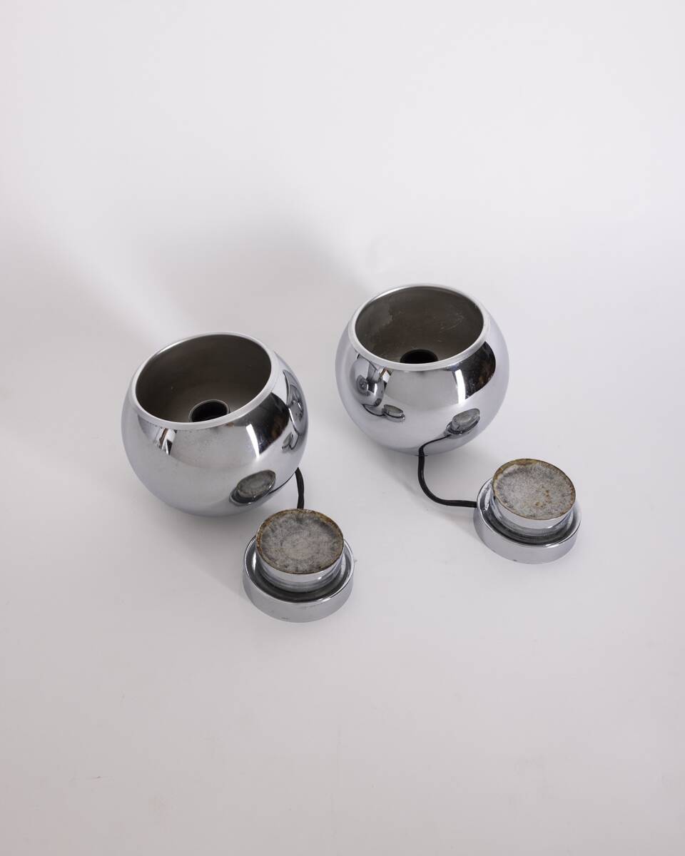 Vintage Space Age Italian Wall Lamps, 1970s, Set of 2