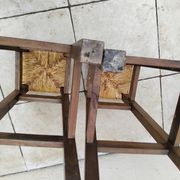 Paire de tabouret vintage assise paille