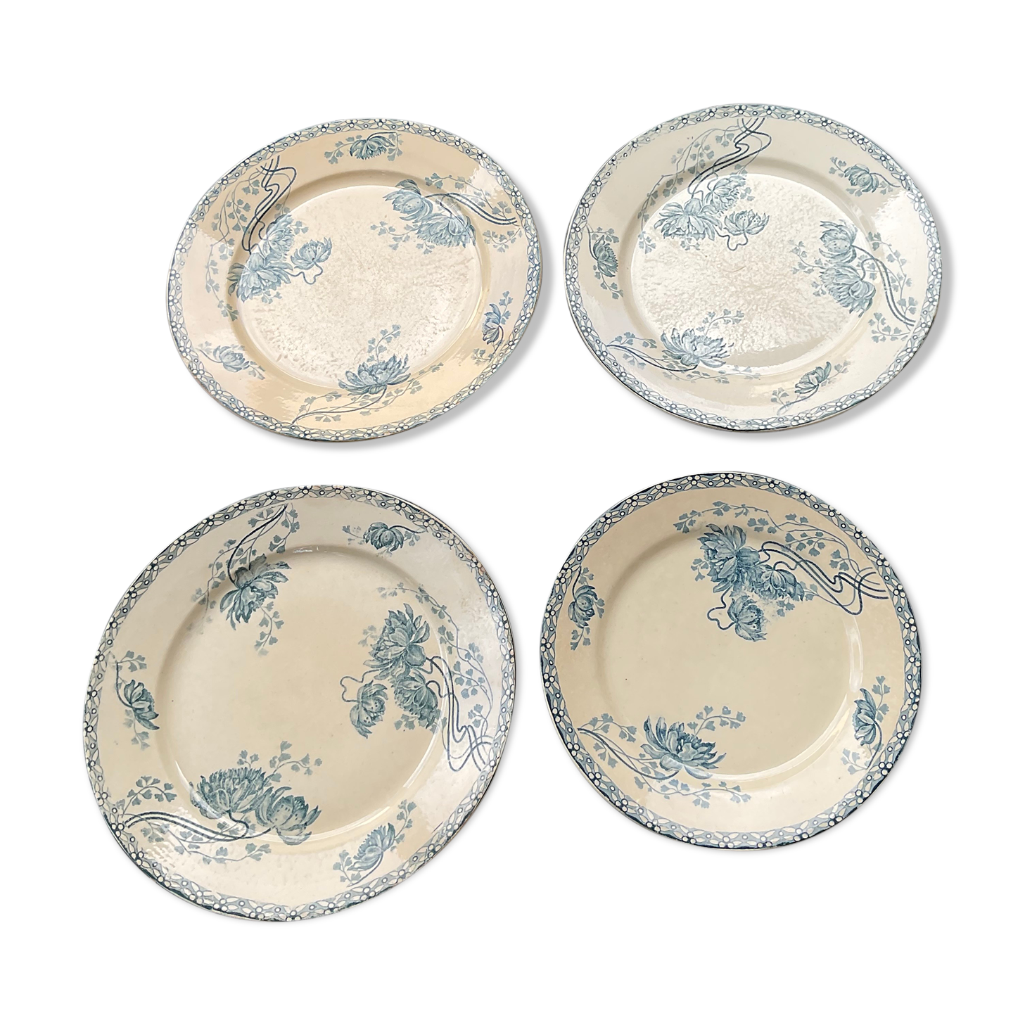 4 plates iron earth Royat sarreguemines U&C