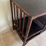 Brown rattan console shelf