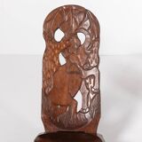 Paire de chaises africaines sculptées vintage