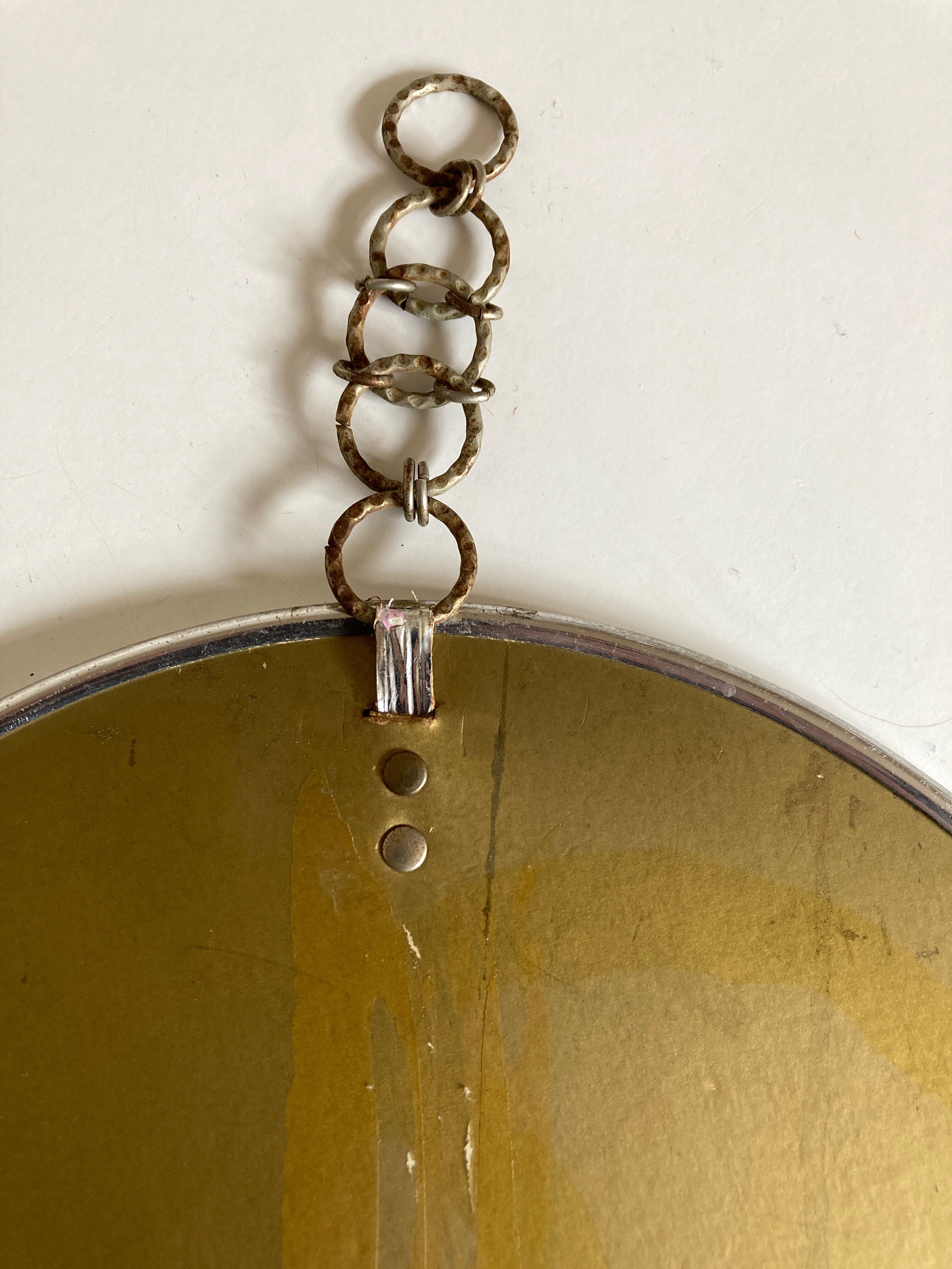 Mirror 1960 golden brutalist chain