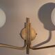 Brass and opaline two-light wall lamp, 1960