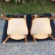 Snowshoe chairs (duo) upholstered louis XVI style of period 1920 in walnut.
