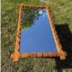 Mirror Glasmäster, Markaryd, Pine Wood Frame, swedish, 1970s, brutalist