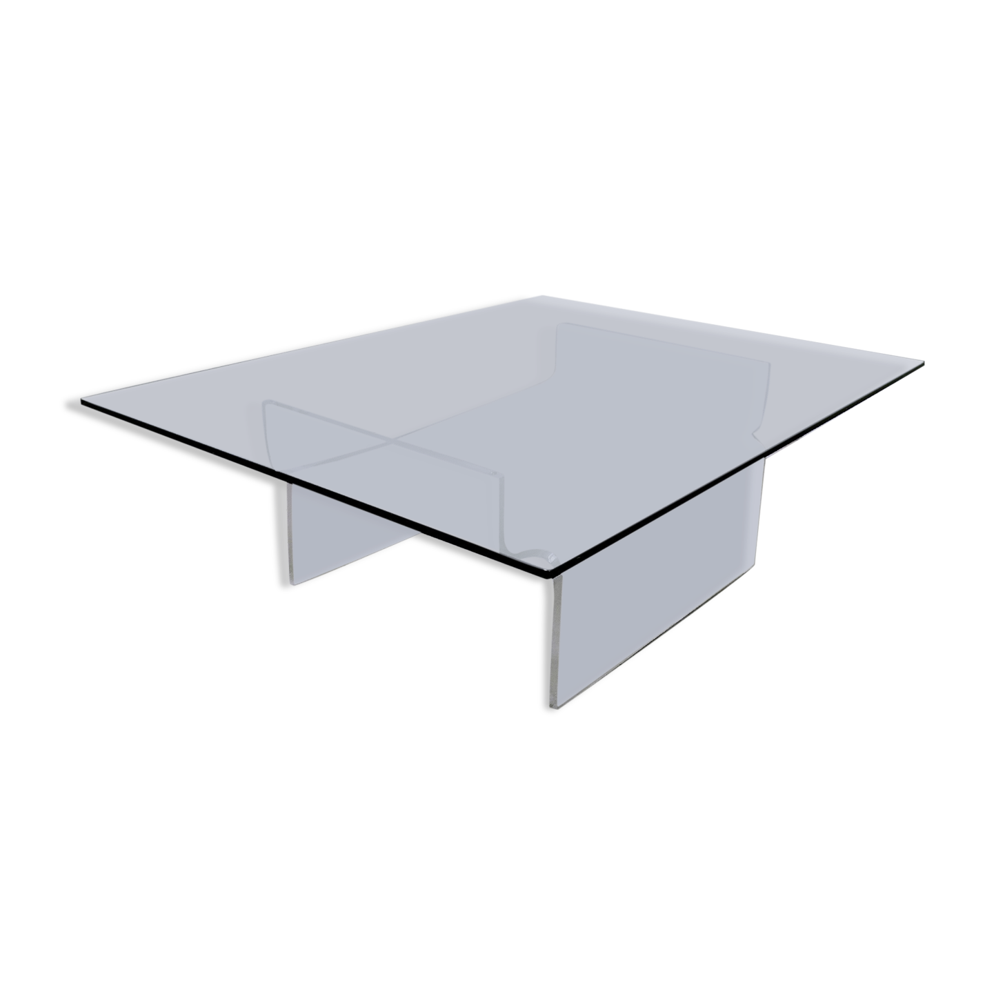 Space age lucite and glass coffee table, 1970s