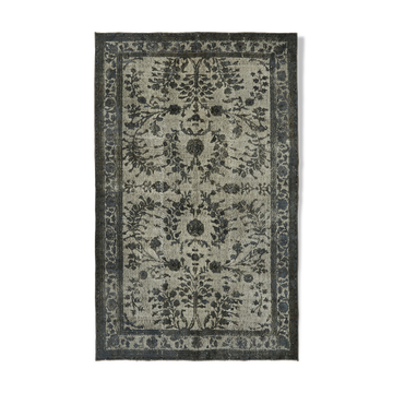 Hand-Knotted Antique Anatolian 1970s 182 cm x 288 cm Grey Carpet