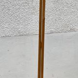 Vintage 1980s Scandinavian floor lamp in pine and white lacquered metal.
