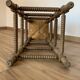 Stool high straw wood turned