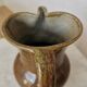 Vintage Studio Pottery Owl Pitcher: Speckled Glaze Stoneware Vase